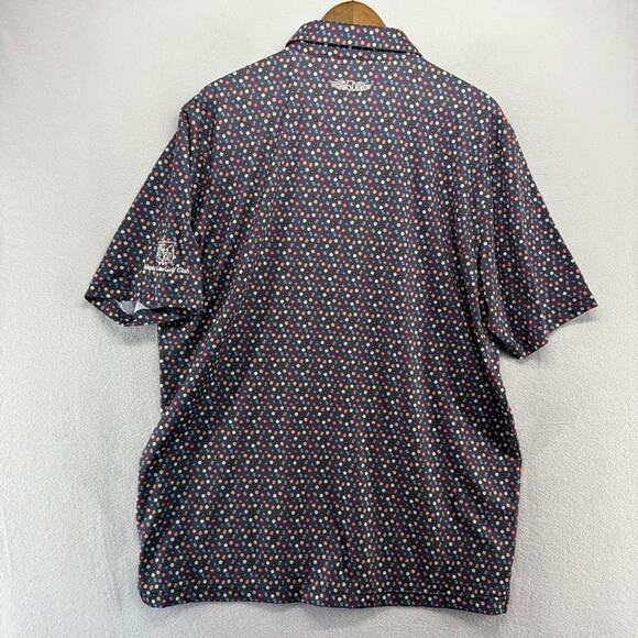 Straight Down Polo Shirt mens XL Gray Colorful Pool Ball Geometric Billiards - Picture 7 of 10